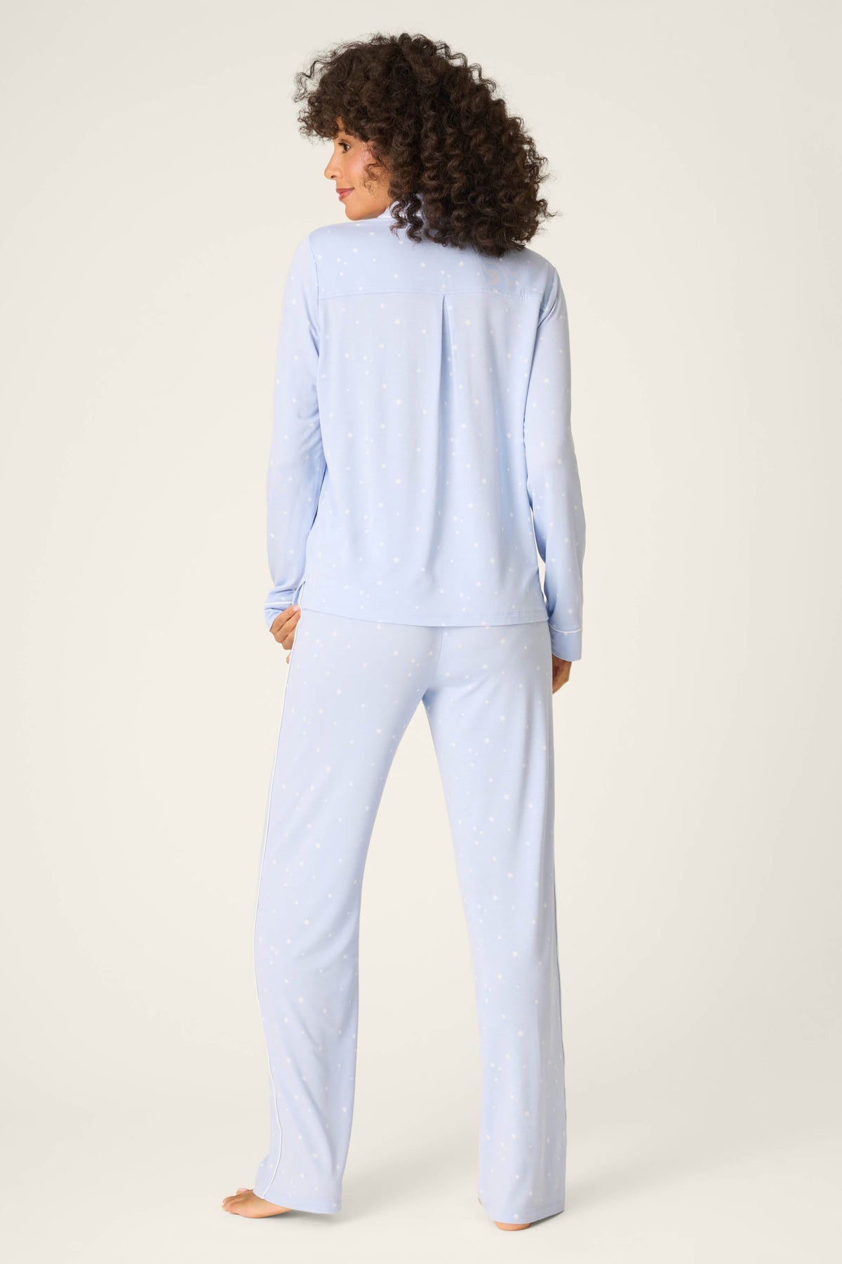 Modal Basics Star Print 3-Piece PJ Set - BLUE