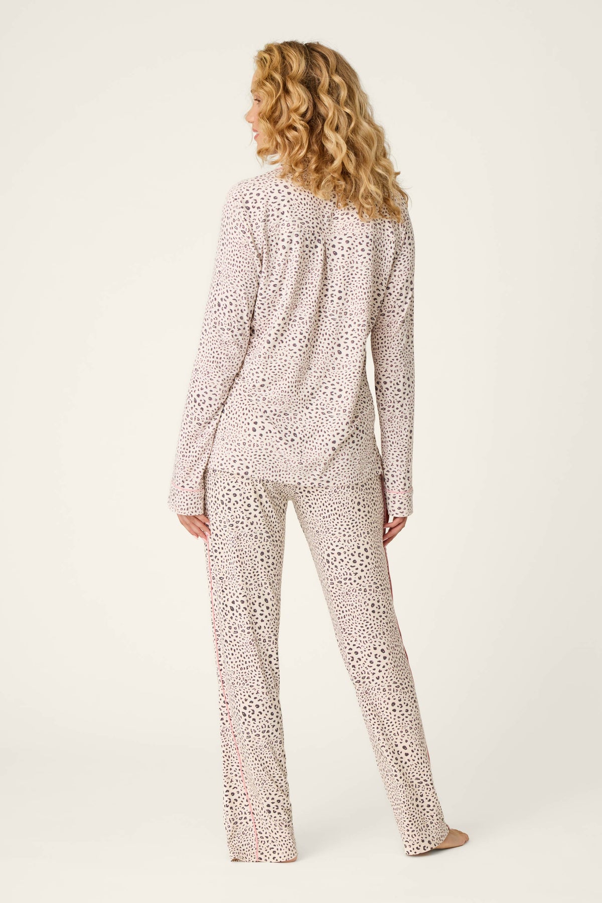 Modal Dreams Leopard Print 3-Piece PJ Set - Stone