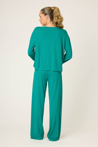 Joy to the World Long Sleeve Lounge Set - EMERALD