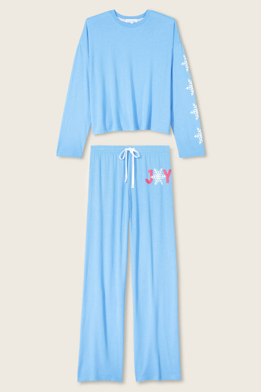 Snowflake Long Sleeve Lounge Set - SEA