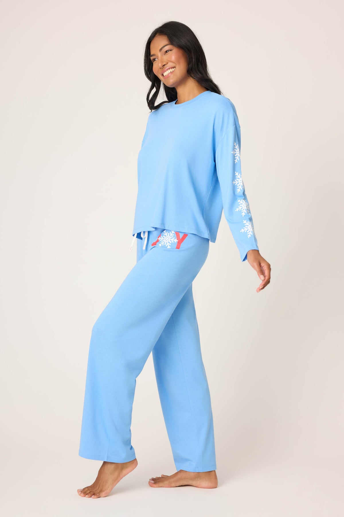 Snowflake Long Sleeve Lounge Set - SEA