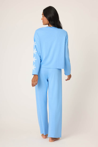 Snowflake Long Sleeve Lounge Set - SEA