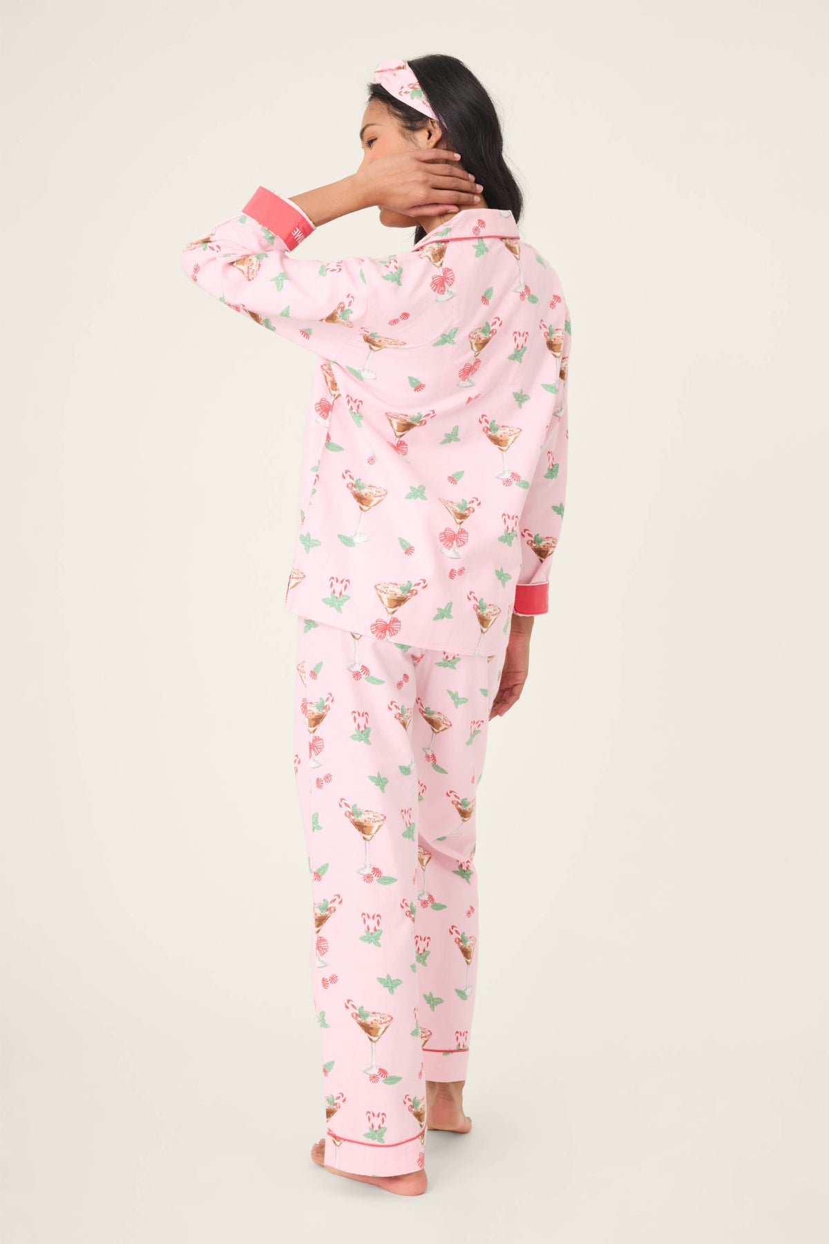 Tini Time Drink Print 3-Piece Flannel PJ Set - BALLET PINK
