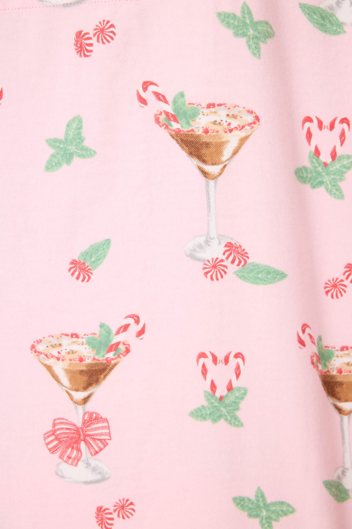 Tini Time Drink Print 3-Piece Flannel PJ Set - BALLET PINK