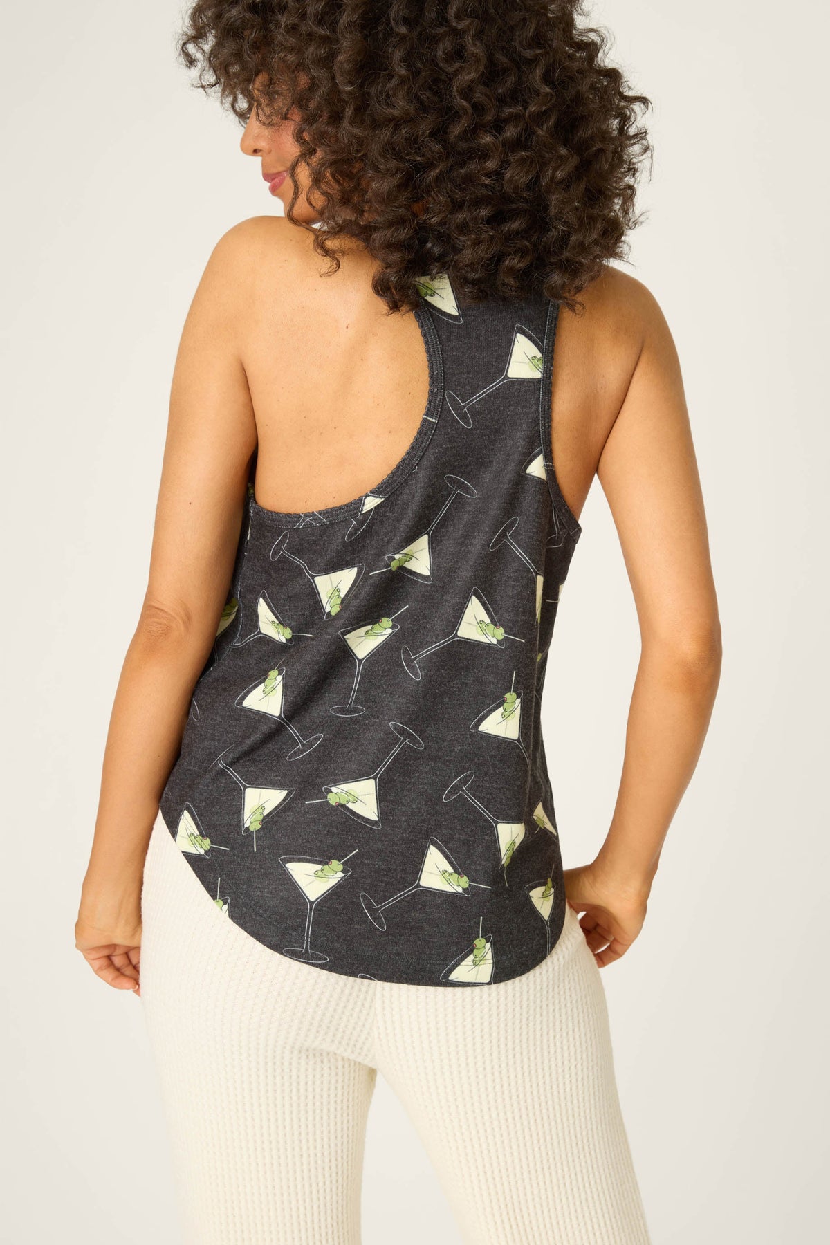 Merrier With A Martini Tank Top - BLACK
