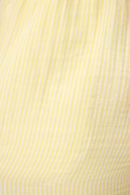 Yellow Stripe Cotton Gauze Shorts - YELLOW