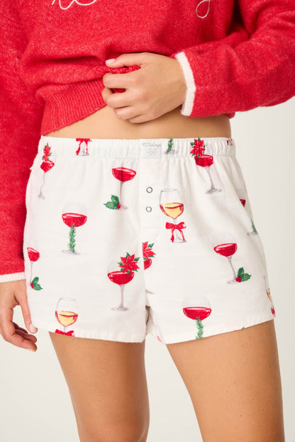 Let's Get Toasty Flannel Shorts - IVORY