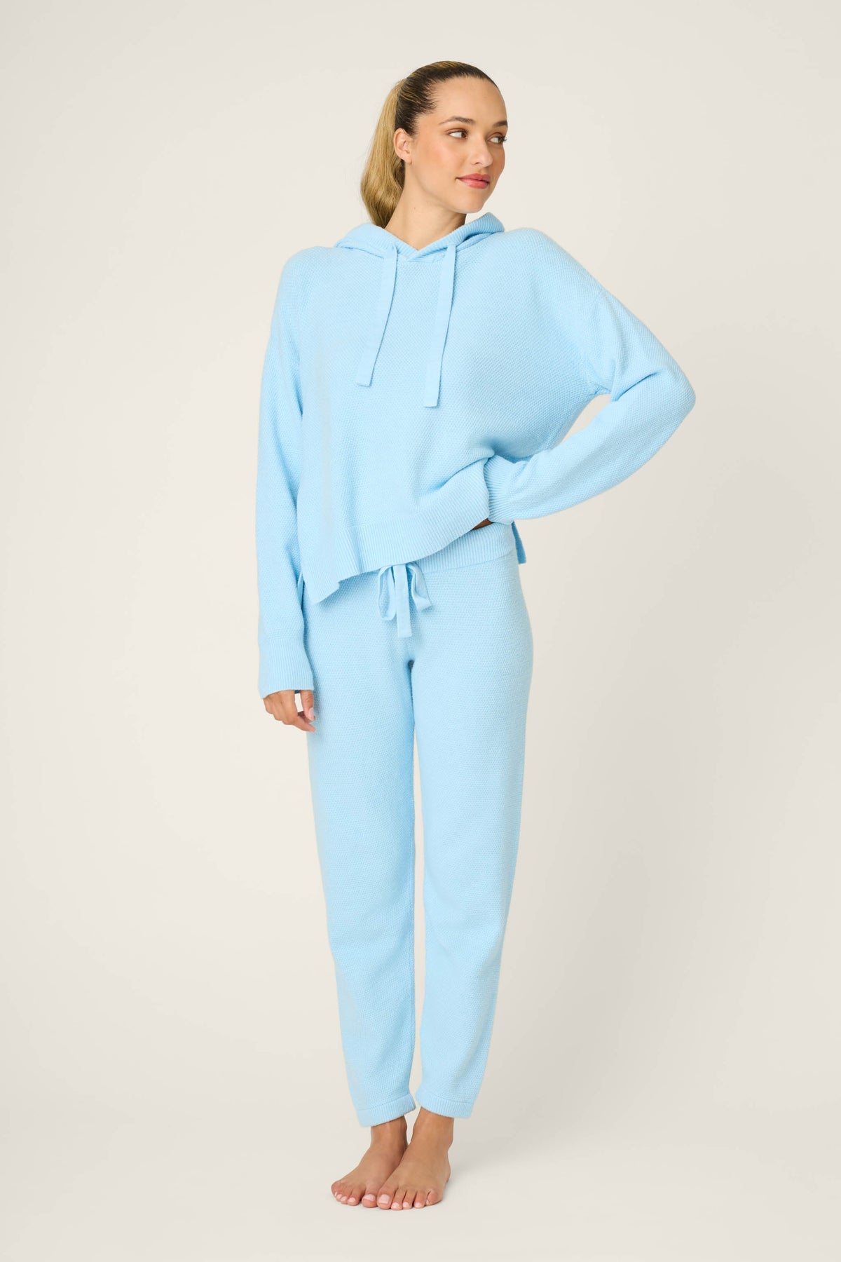 Sweater Weather Light Sky Banded Pants - LIGHT SKY