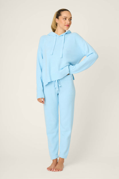 Sweater Weather Light Sky Banded Pants - LIGHT SKY