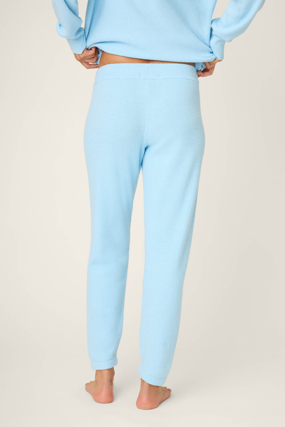 Sweater Weather Light Sky Banded Pants - LIGHT SKY