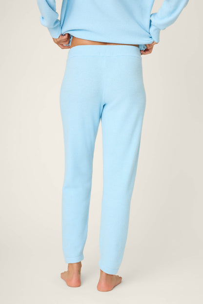 Sweater Weather Light Sky Banded Pants - LIGHT SKY