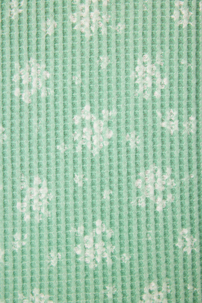 3-Piece Snowflake Print Thermal Velour PJ Set - WINTER GREEN