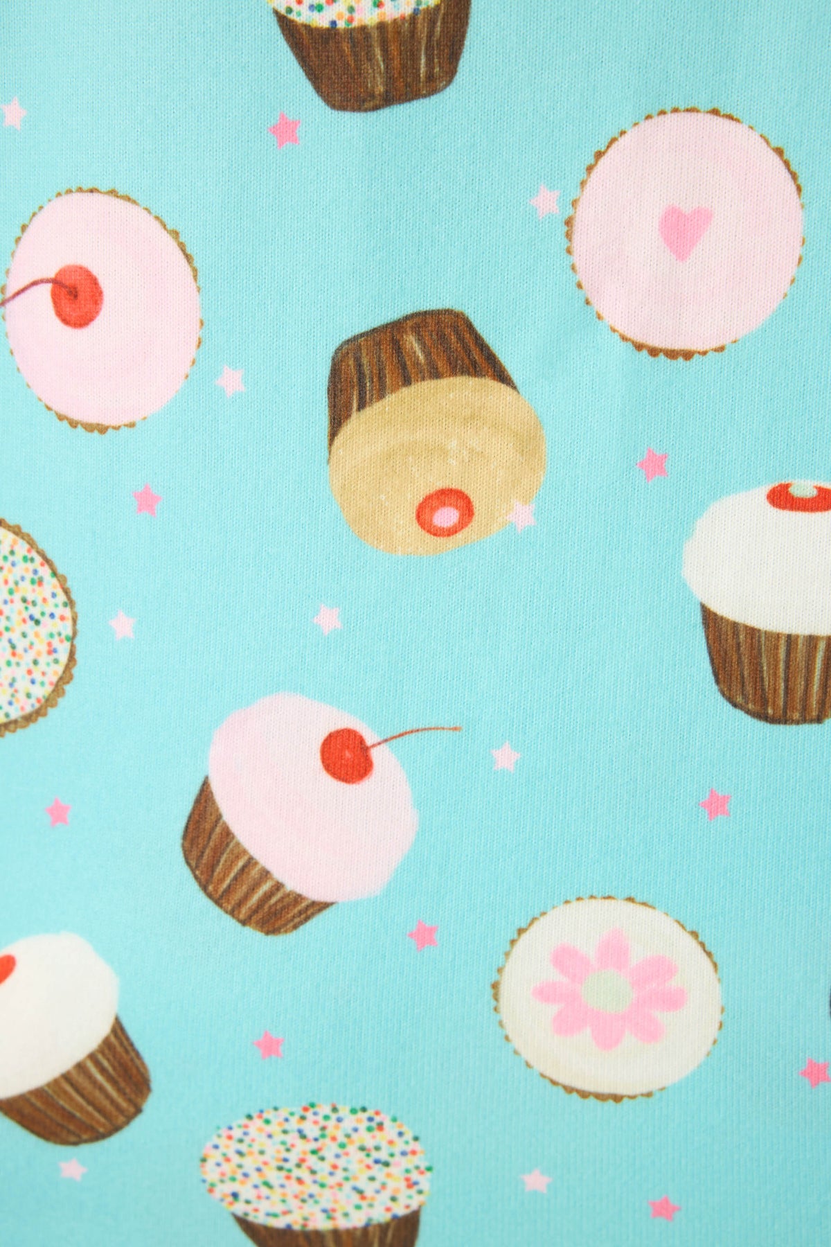 Sweet Life Cupcake Print 3-Piece Plus Size PJ Set - BRIGHT AQUA