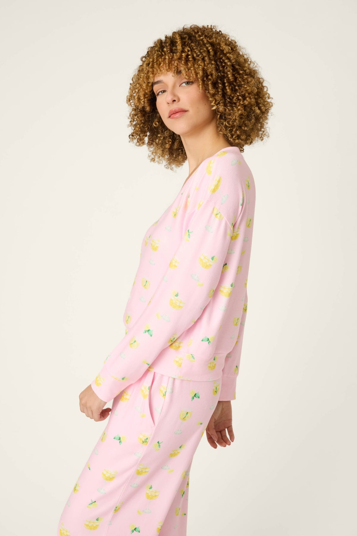 La Dolce Spritz Limoncello Life Long Sleeve Top - PASTEL PINK