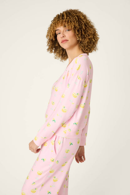 La Dolce Spritz Limoncello Life Long Sleeve Top - PASTEL PINK