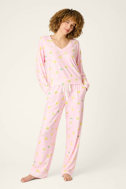 La Dolce Spritz Limoncello Life Long Sleeve Top - PASTEL PINK