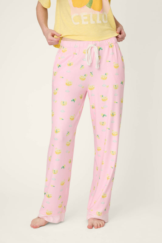 La Dolce Spritz Limoncello Life Pajama Pants - PASTEL PINK