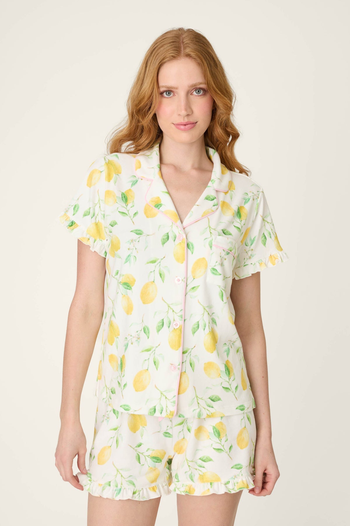 La Dolce Spritz Lemon Zest Short Sleeve Top - IVORY