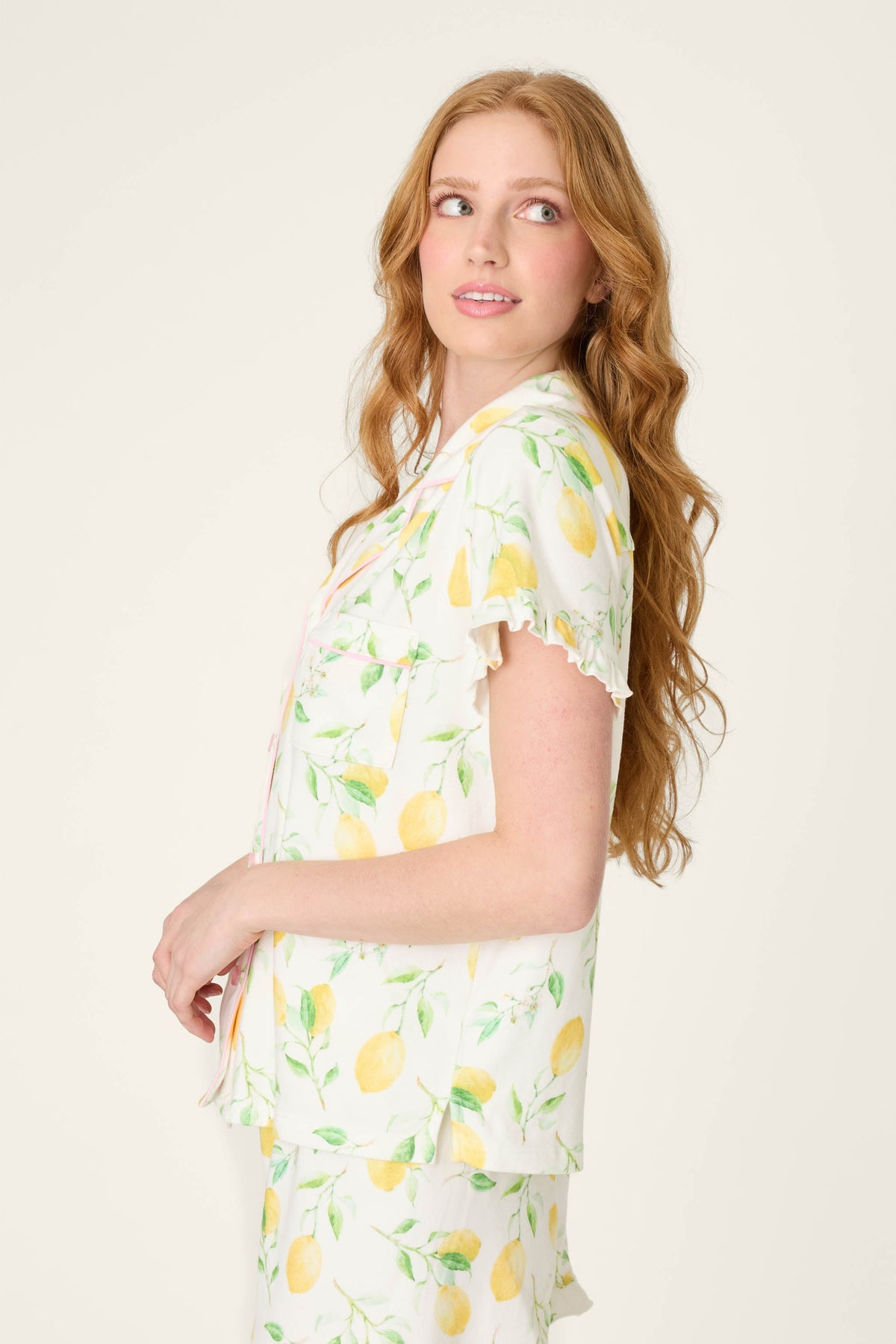 La Dolce Spritz Lemon Zest Short Sleeve Top - IVORY
