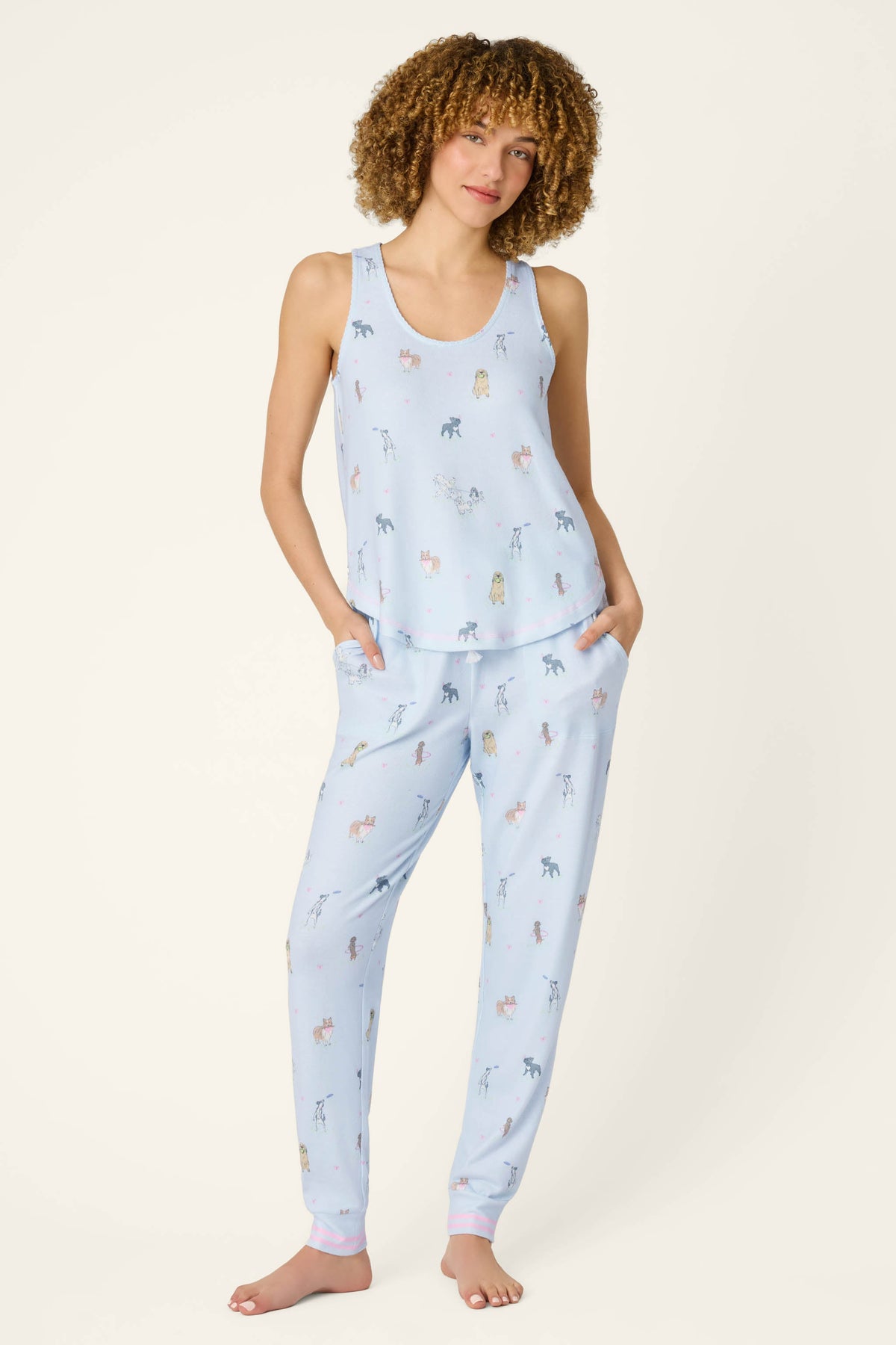 Bark Park Fetch & Frolic Long PJ Set - BLUE ICE