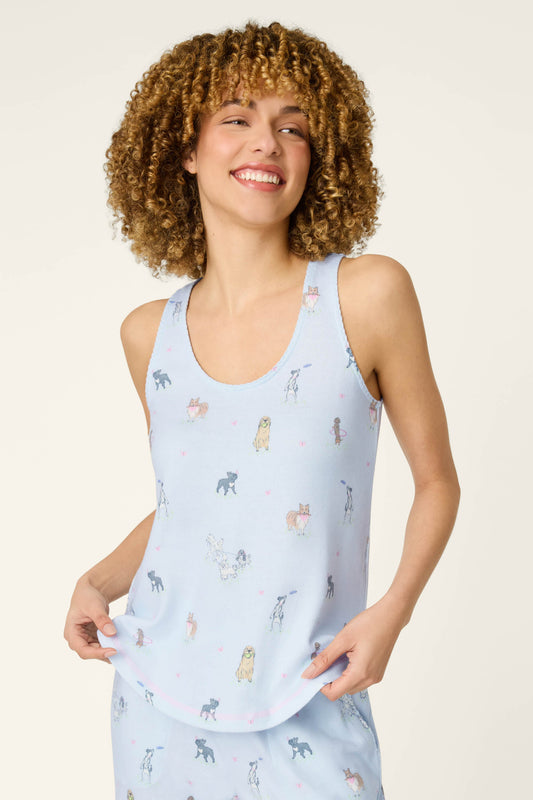Bark Park Fetch & Frolic Tank Top - BLUE ICE