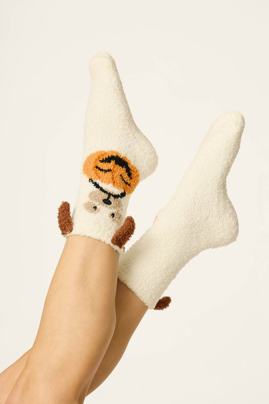 Boyfriend Boxer Trick-or-Treating Dog Socks - IVORY