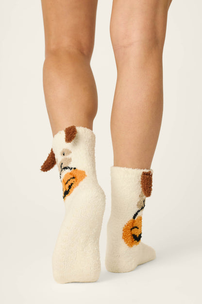 Boyfriend Boxer Trick-or-Treating Dog Socks - IVORY