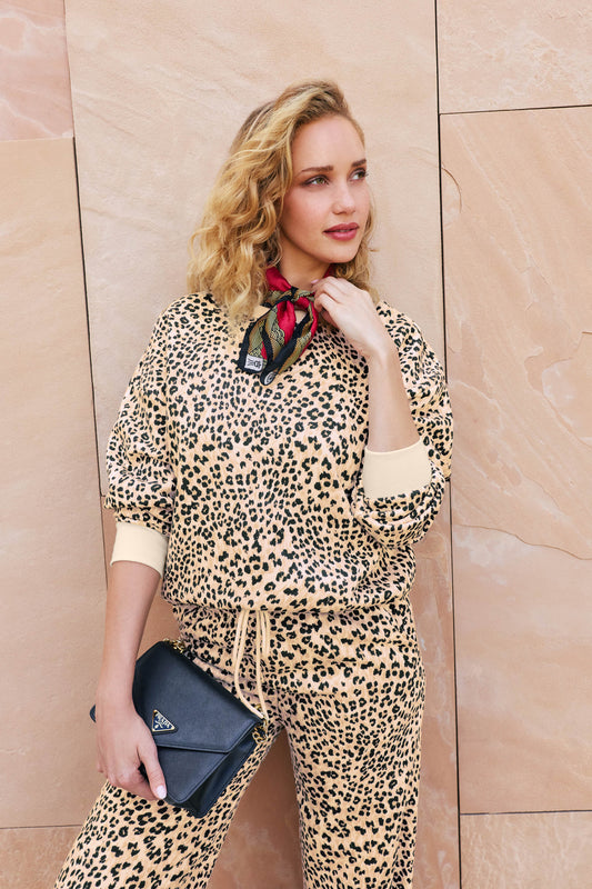 C'est La Vie Leopard Print Frankie Sweatshirt - NUDE
