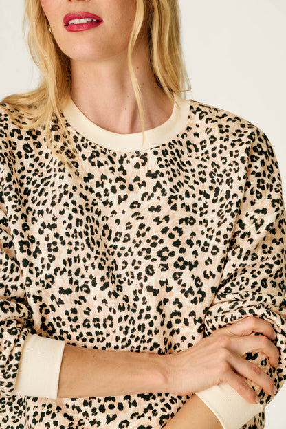 C'est La Vie Leopard Print Frankie Sweatshirt - NUDE