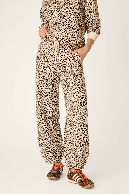 C'est La Vie Leopard Print Good Hang Joggers - NUDE