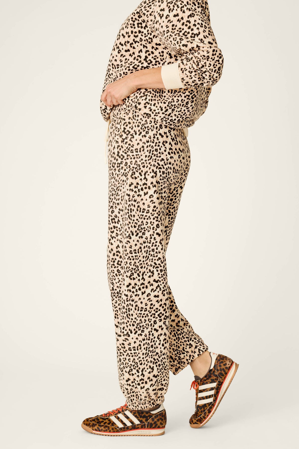 C'est La Vie Leopard Print Good Hang Joggers - NUDE