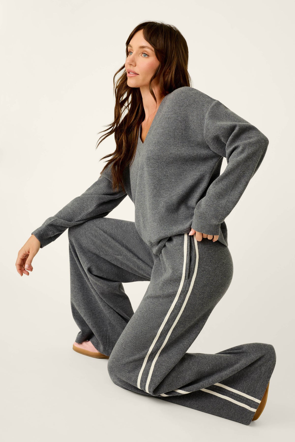 Weekday Waffles Honey Charcoal Lounge Pants - H DARK CHARCOAL