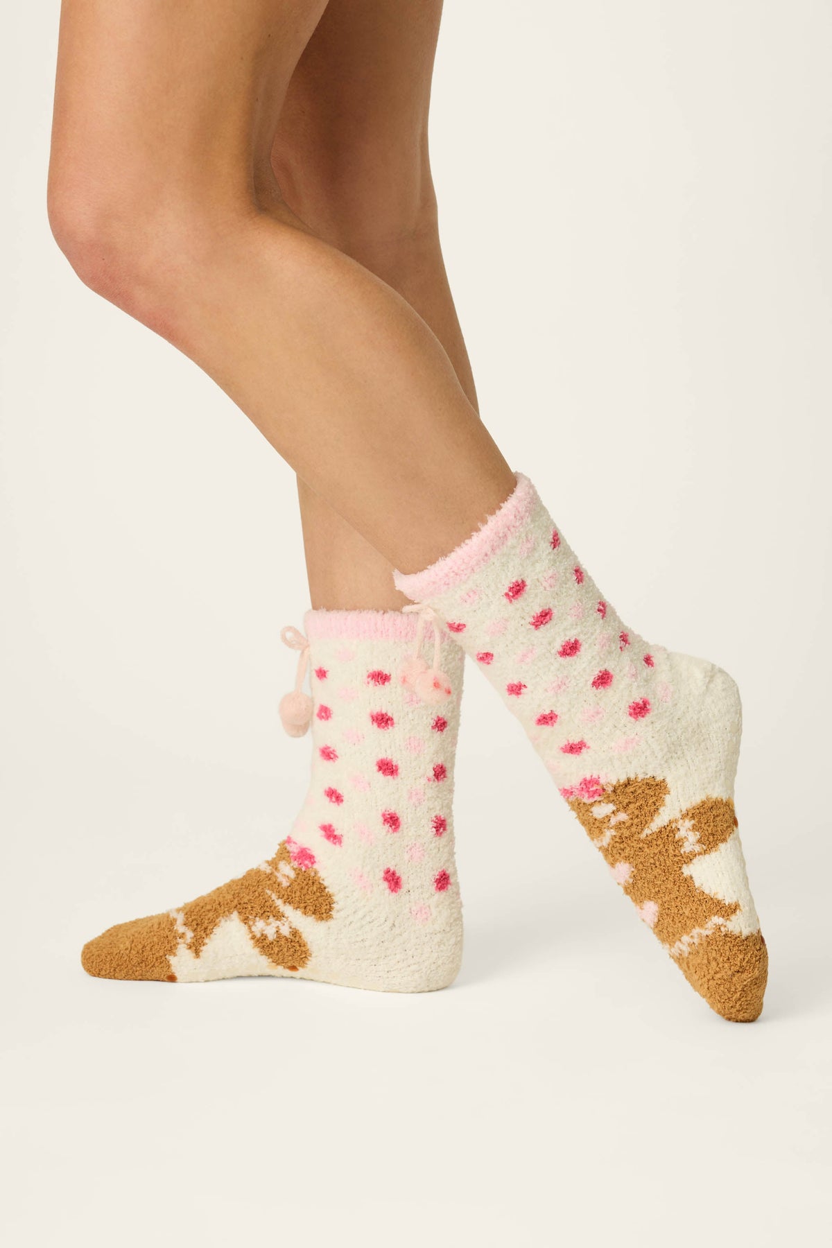 Gingerbread Girl & Polka Dot Socks - BABY PINK