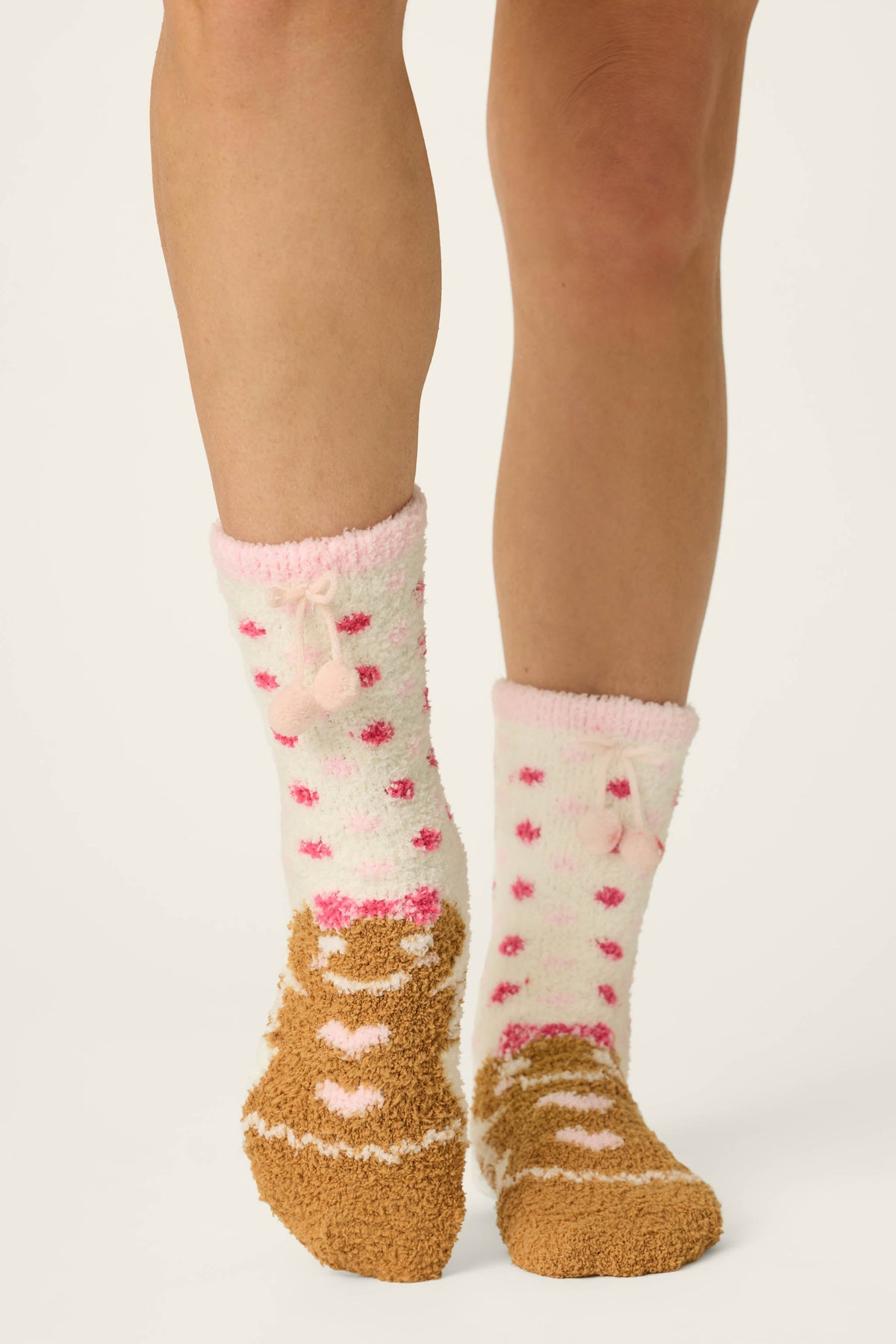Gingerbread Girl & Polka Dot Socks - BABY PINK