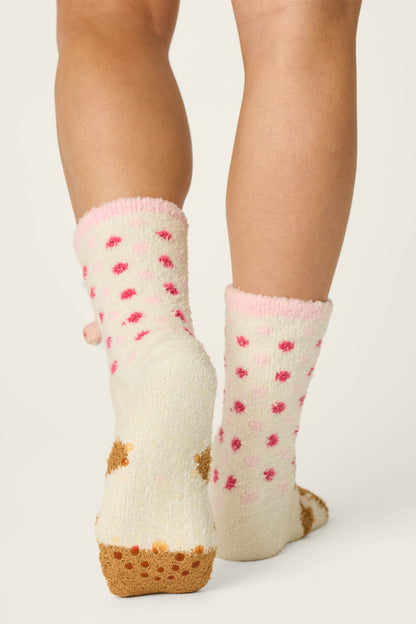Gingerbread Girl & Polka Dot Socks - BABY PINK