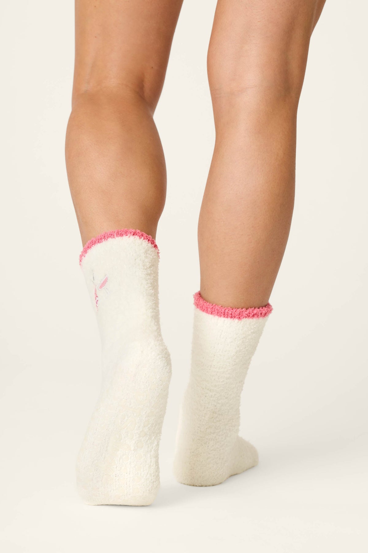 Sip, Sip, Sparkle Embroidered Socks - WHITE