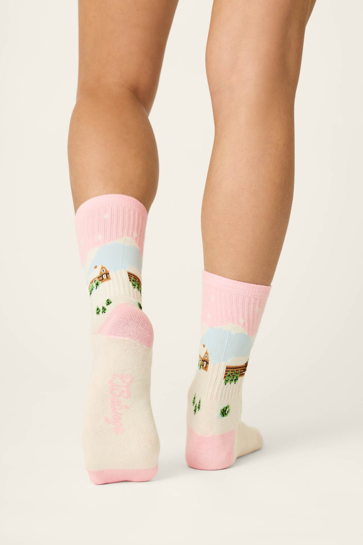 Cozy Winter Cabin Crew Socks - IVORY
