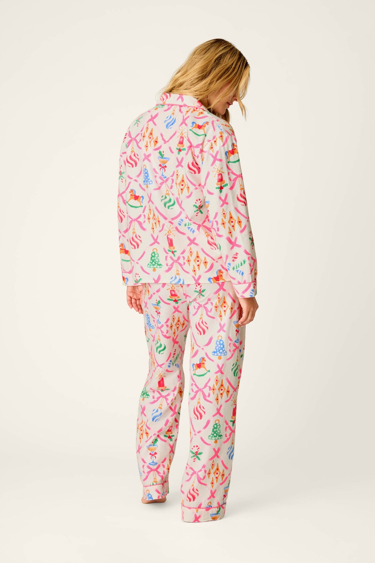Deck the Halls Ornament Print 4-Piece PJ Set - MULTI