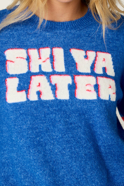 Ski Ya Later Snuggle Sweater - H MOON BLUE