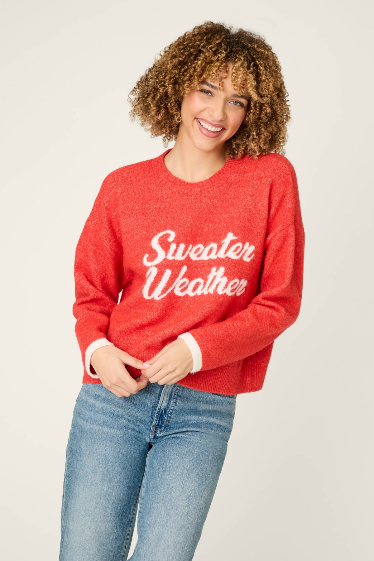 Sweater Weather Snuggle Sweater - RUBY
