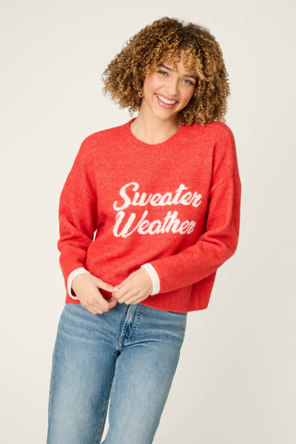 Sweater Weather Snuggle Sweater - RUBY