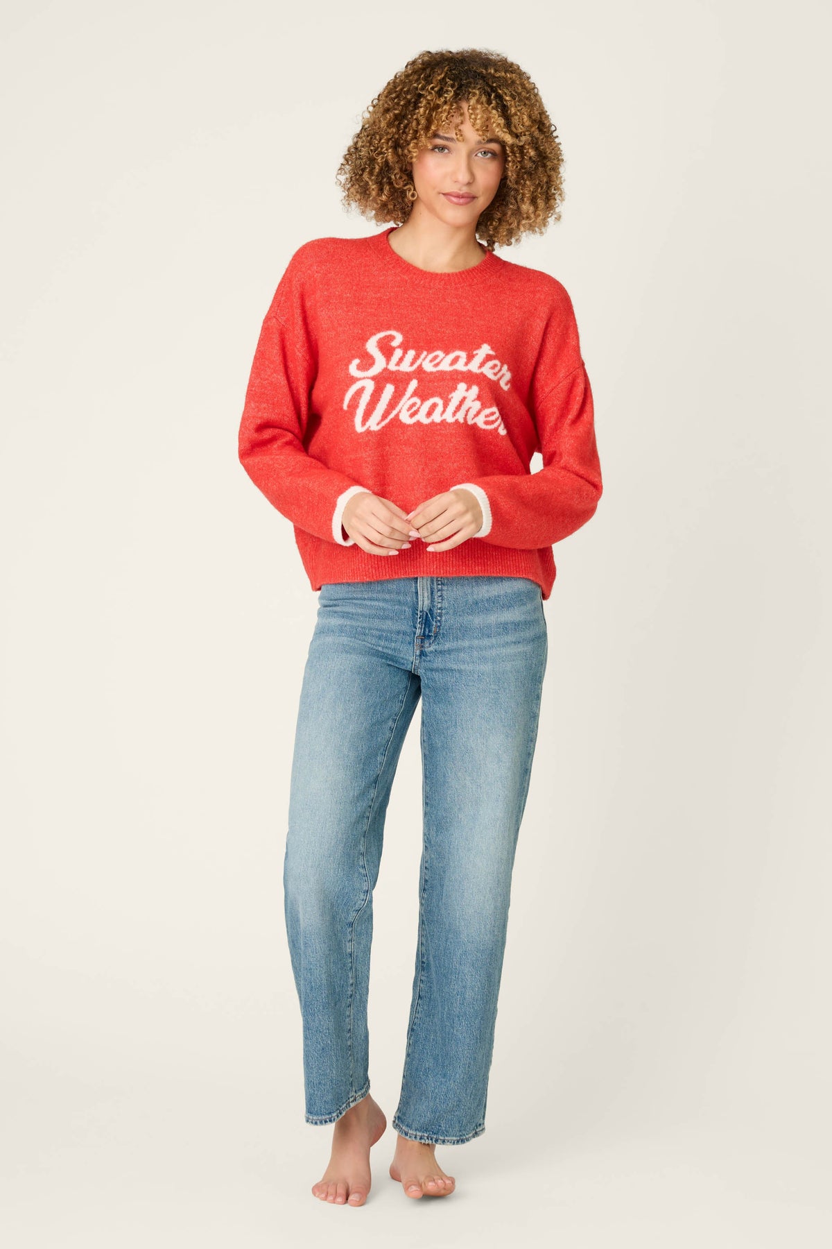 Sweater Weather Snuggle Sweater - RUBY