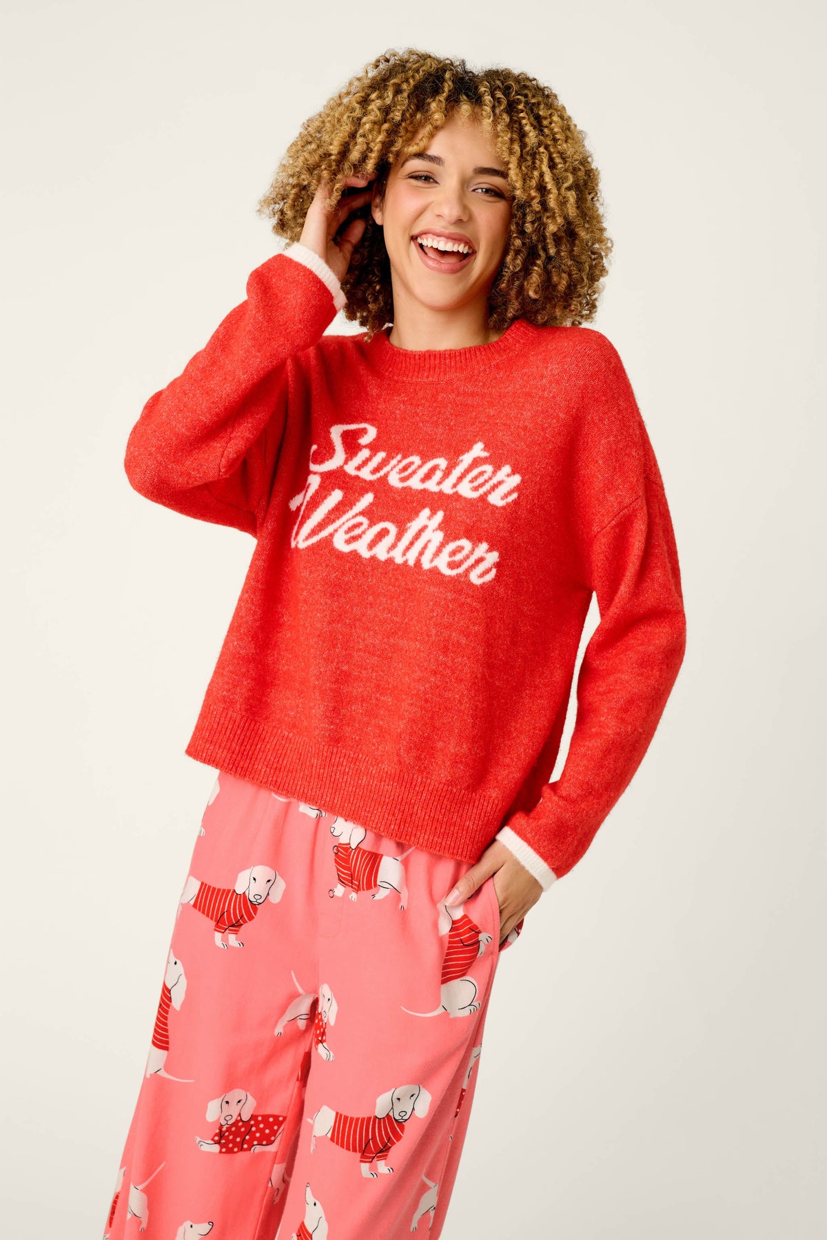 Sweater Weather Snuggle Sweater - RUBY