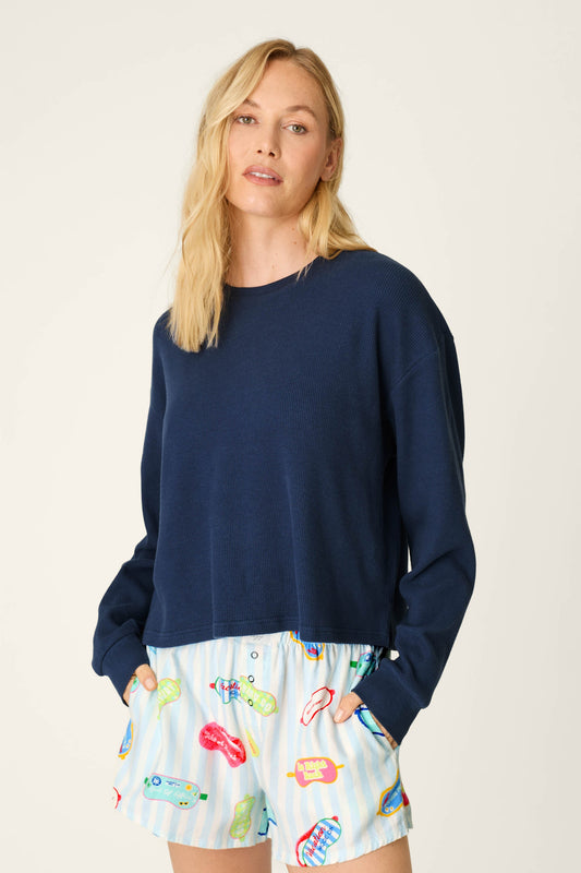 Blue Night Long Sleeve Top - BLUE NIGHT