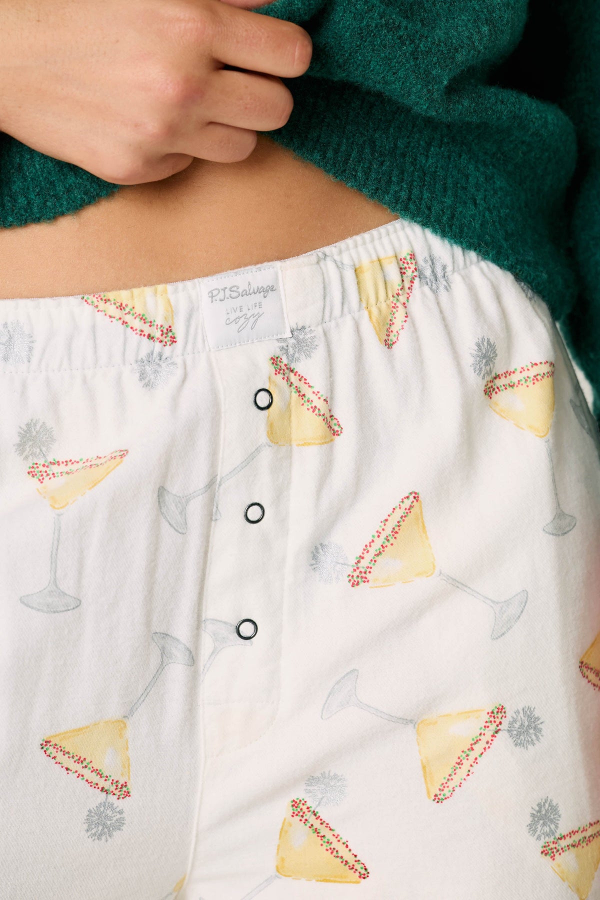 Happy Hour Cocktail Print Flannel Pajama Pants - AFTERGLOW