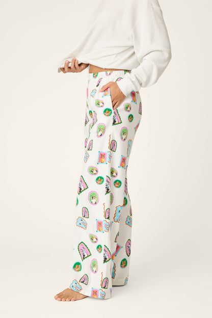 Picture Purrfect Cat & Dog Portraits Flannel Pajama Pants - MULTI