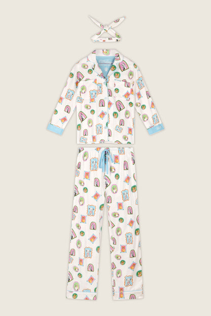 Picture Purrfect Pet Portraits 3-Piece Flannel PJ Set - MULTI
