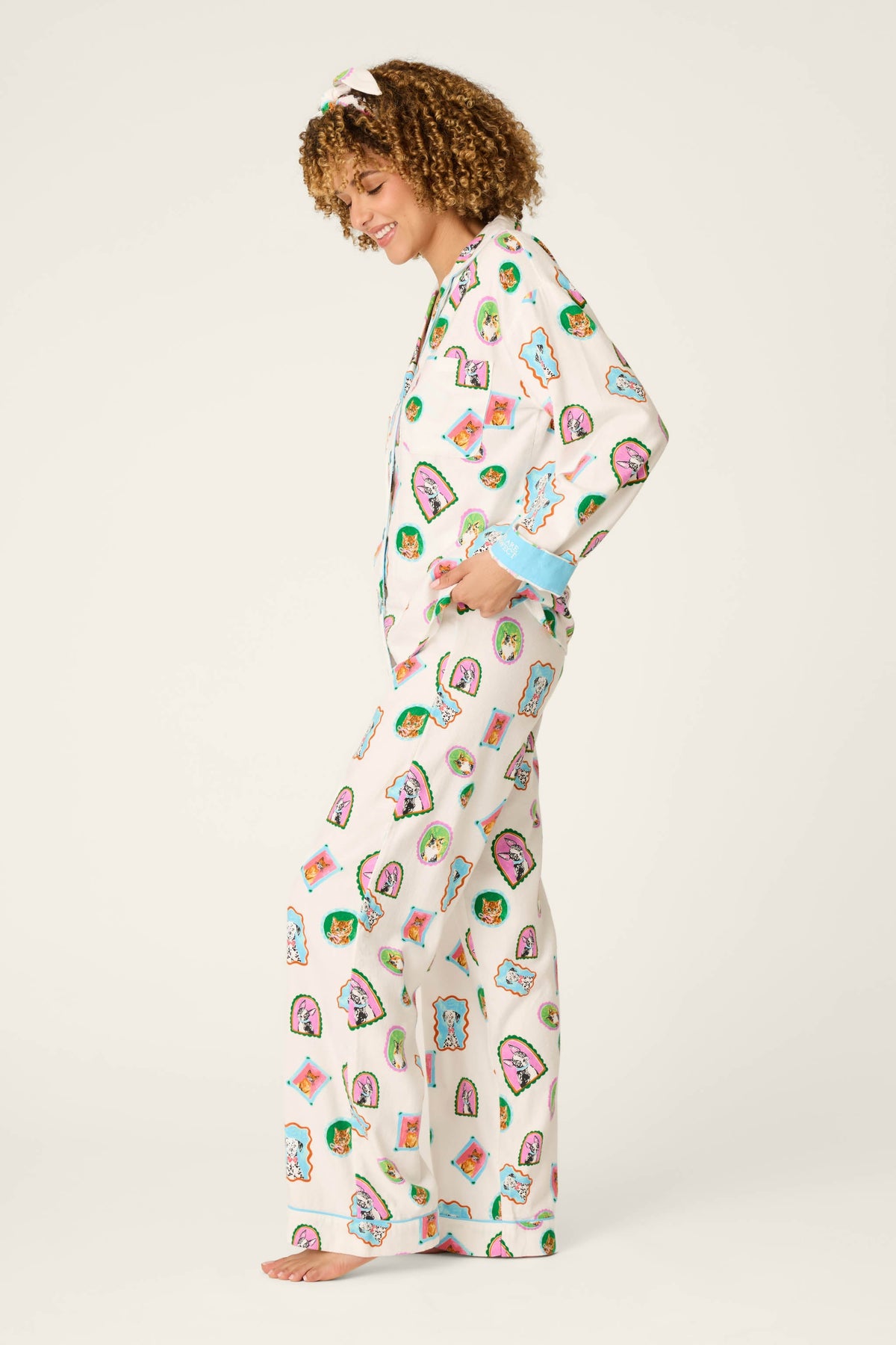 Picture Purrfect Pet Portraits 3-Piece Flannel PJ Set - MULTI