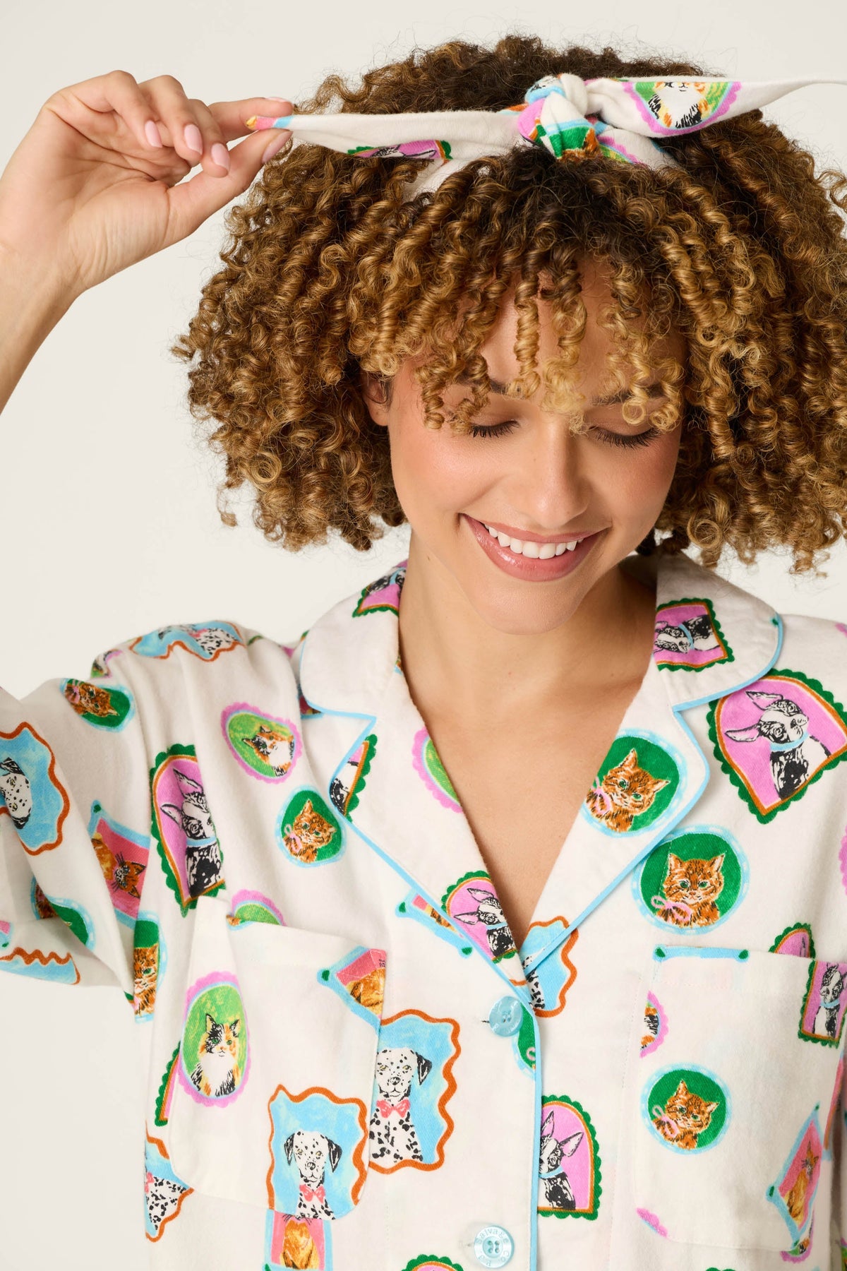 Picture Purrfect Pet Portraits 3-Piece Flannel PJ Set - MULTI