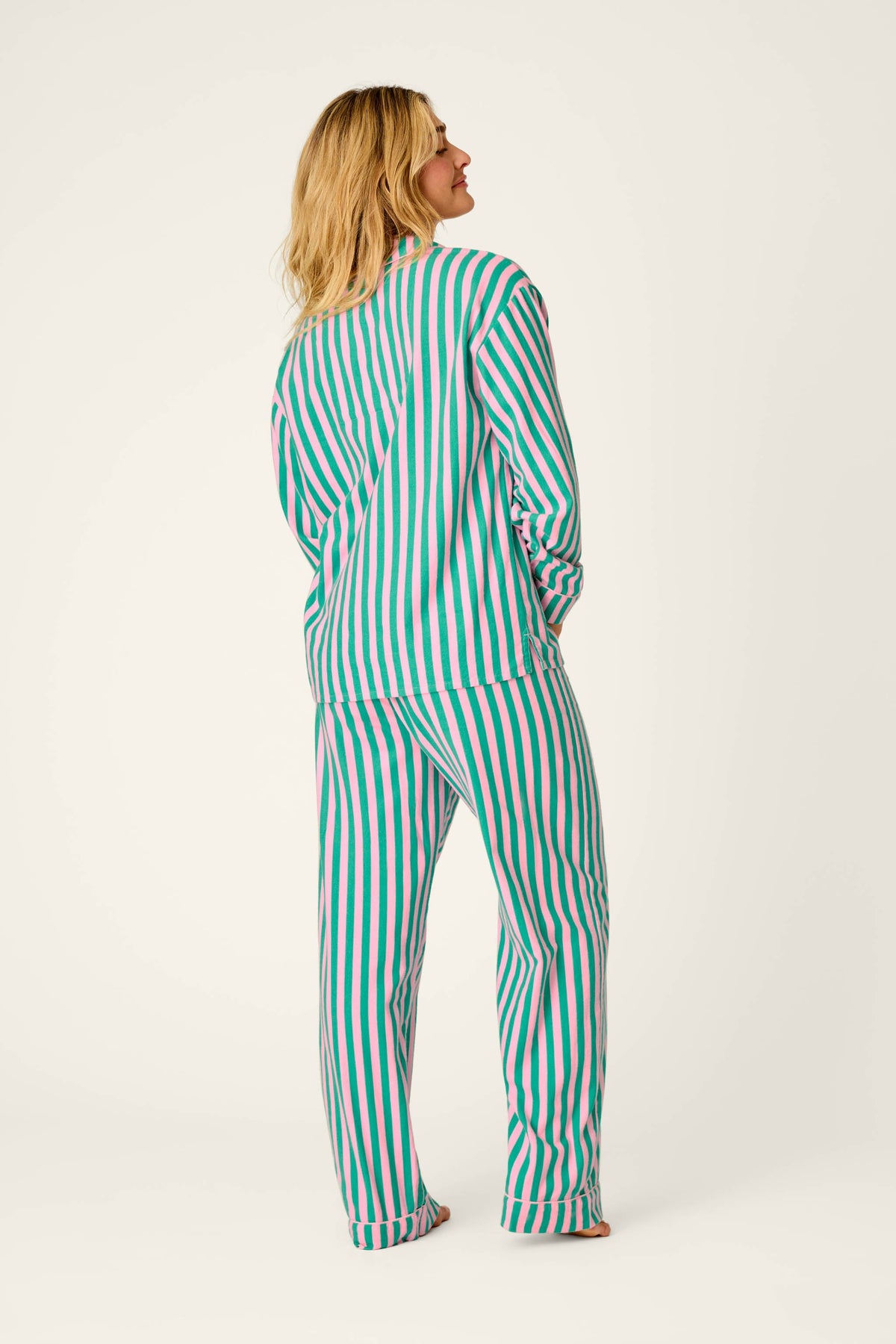 Ski Bunny Icon 3-Piece Long Sleeve Flannel PJ Set - TENDER PINK